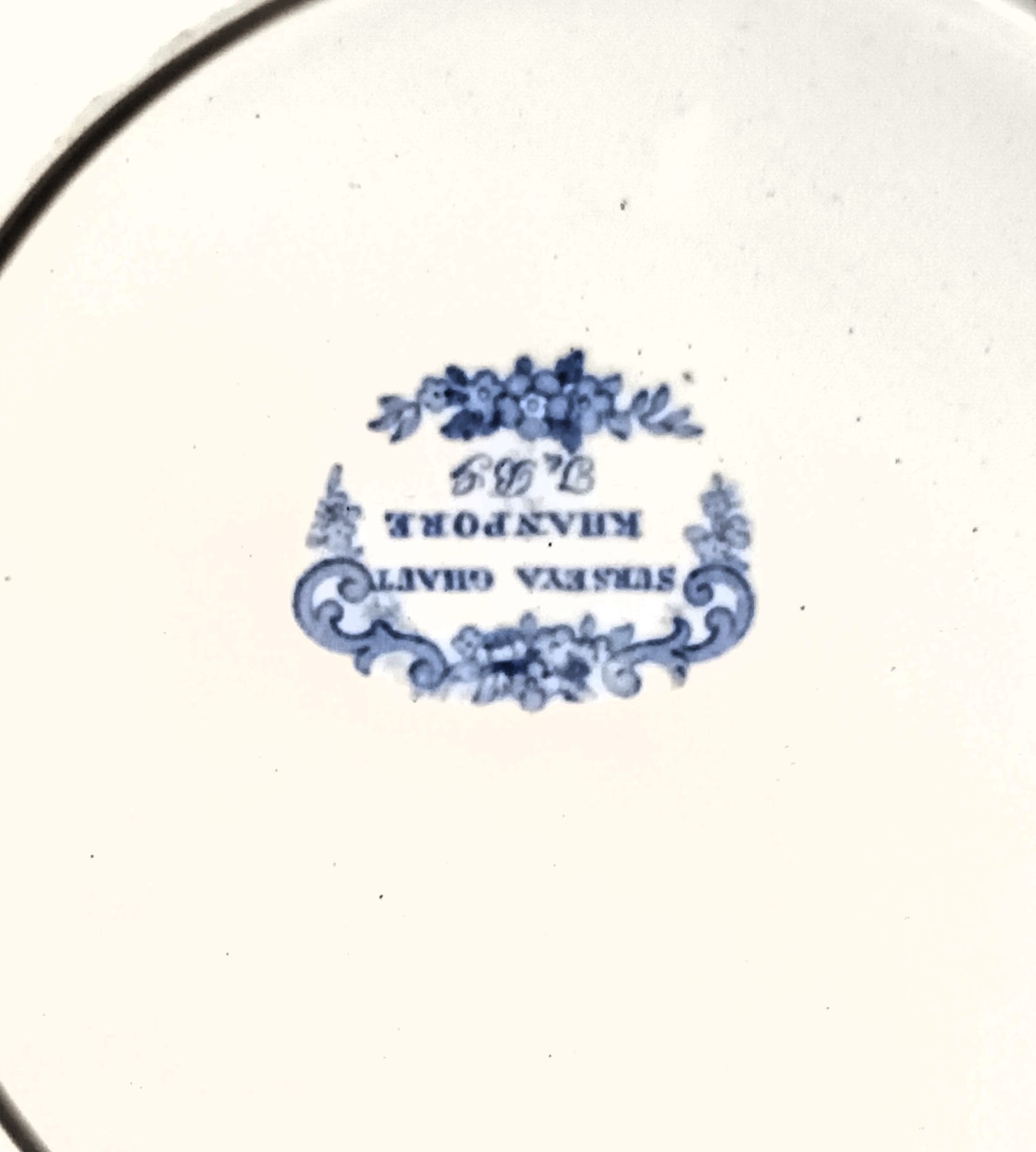 Antique English Georgian Blue and White Transfer Plate ~ “Surseya Ghaut Khanpore” ~ T. & B. Godwin Antique Ceramics 5